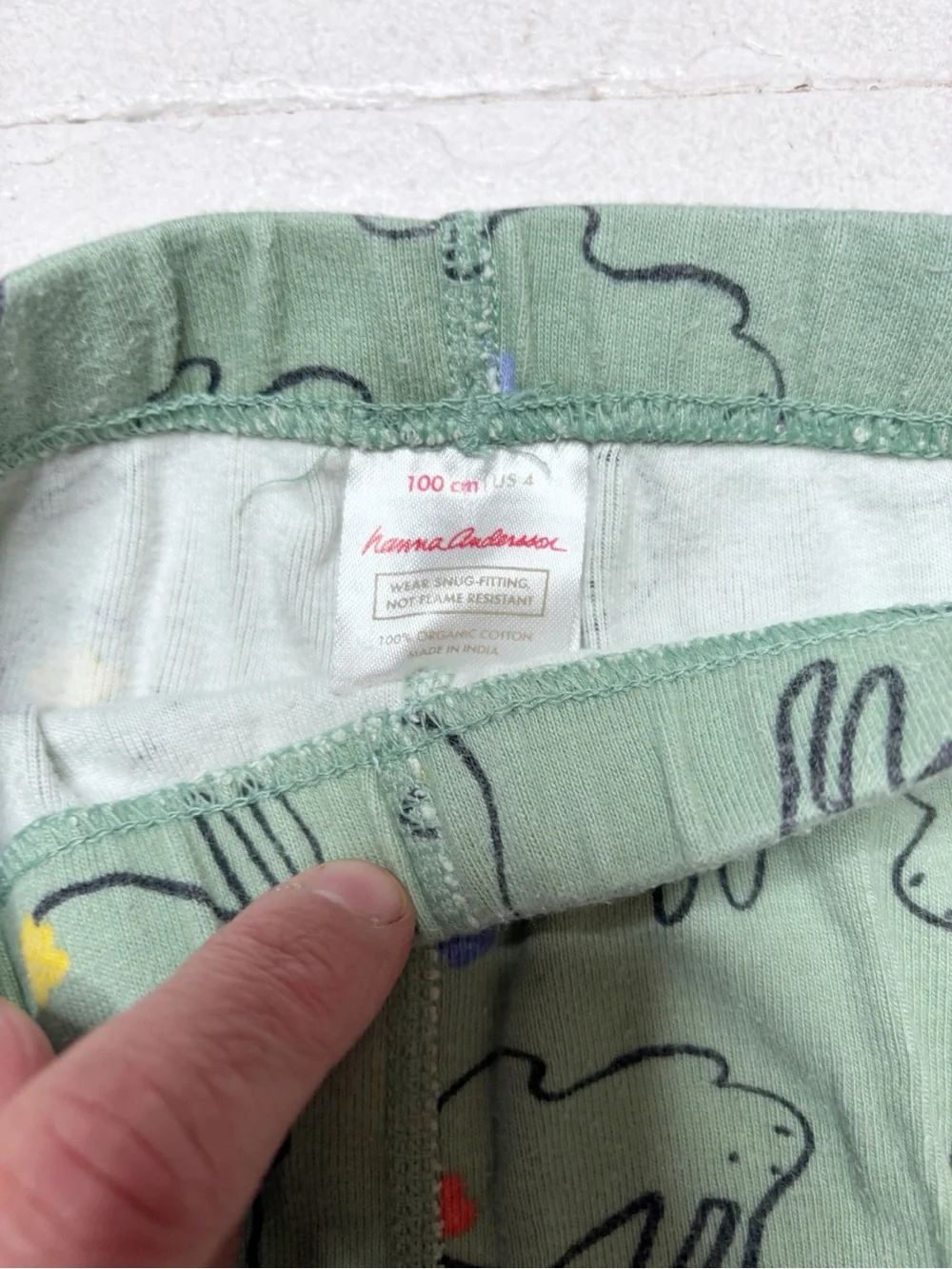 Hanna Andersson Sage Bunny Print Jammies Size 4T GUC